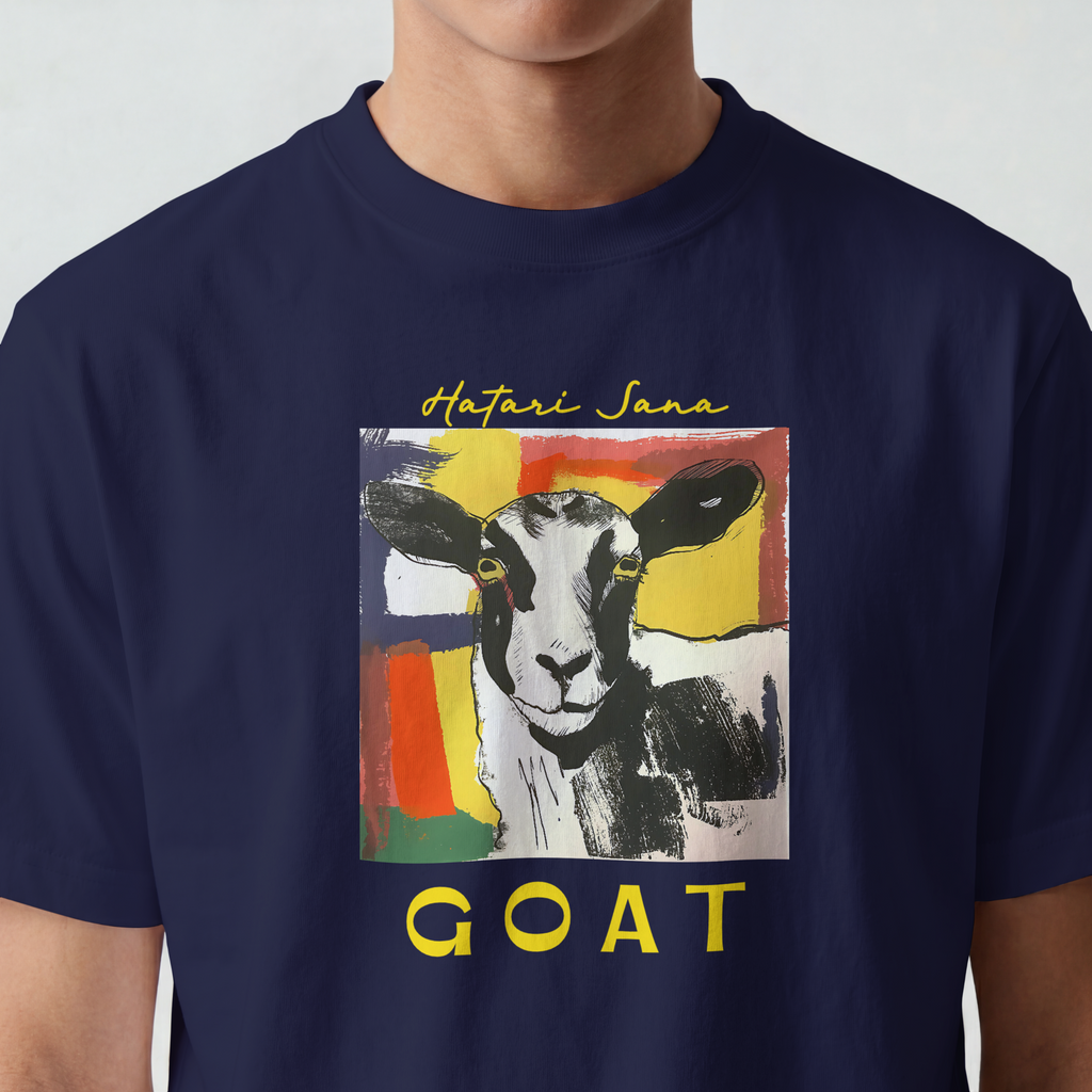 Hatari Sana GOAT Graphic T-Shirt – Navy