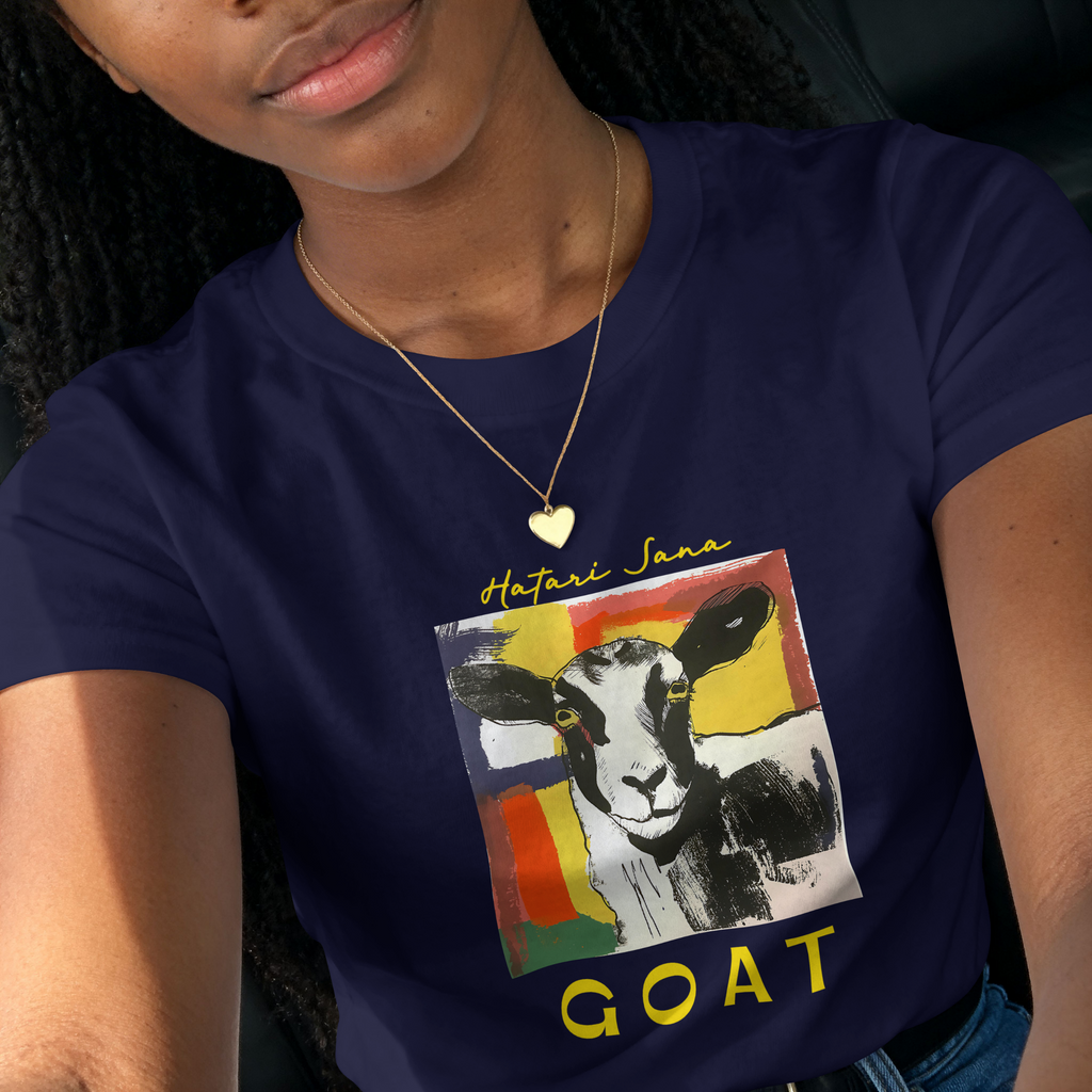 Hatari Sana GOAT Graphic T-Shirt – Navy