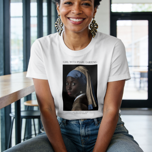Hatari Sana Girl with a Pearl Earring Graphic T-Shirt – White