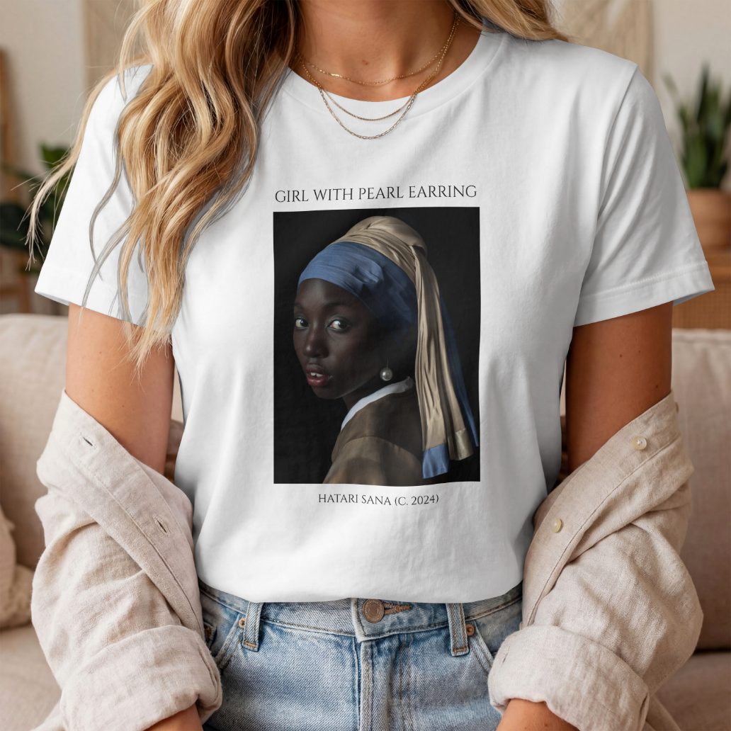 Hatari Sana Girl with a Pearl Earring Graphic T-Shirt – White
